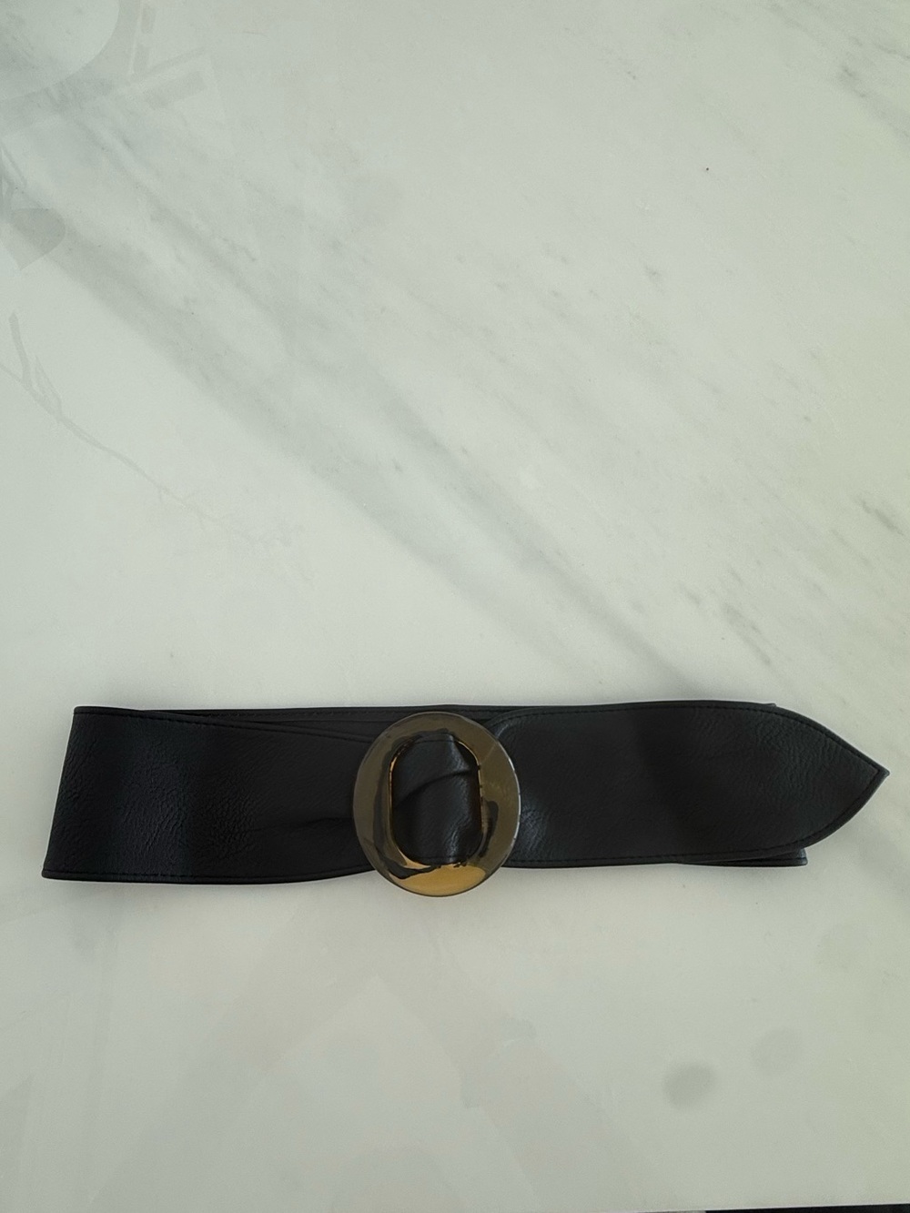 Princess Polly Black Wide Waist Belt with Oval Buckle